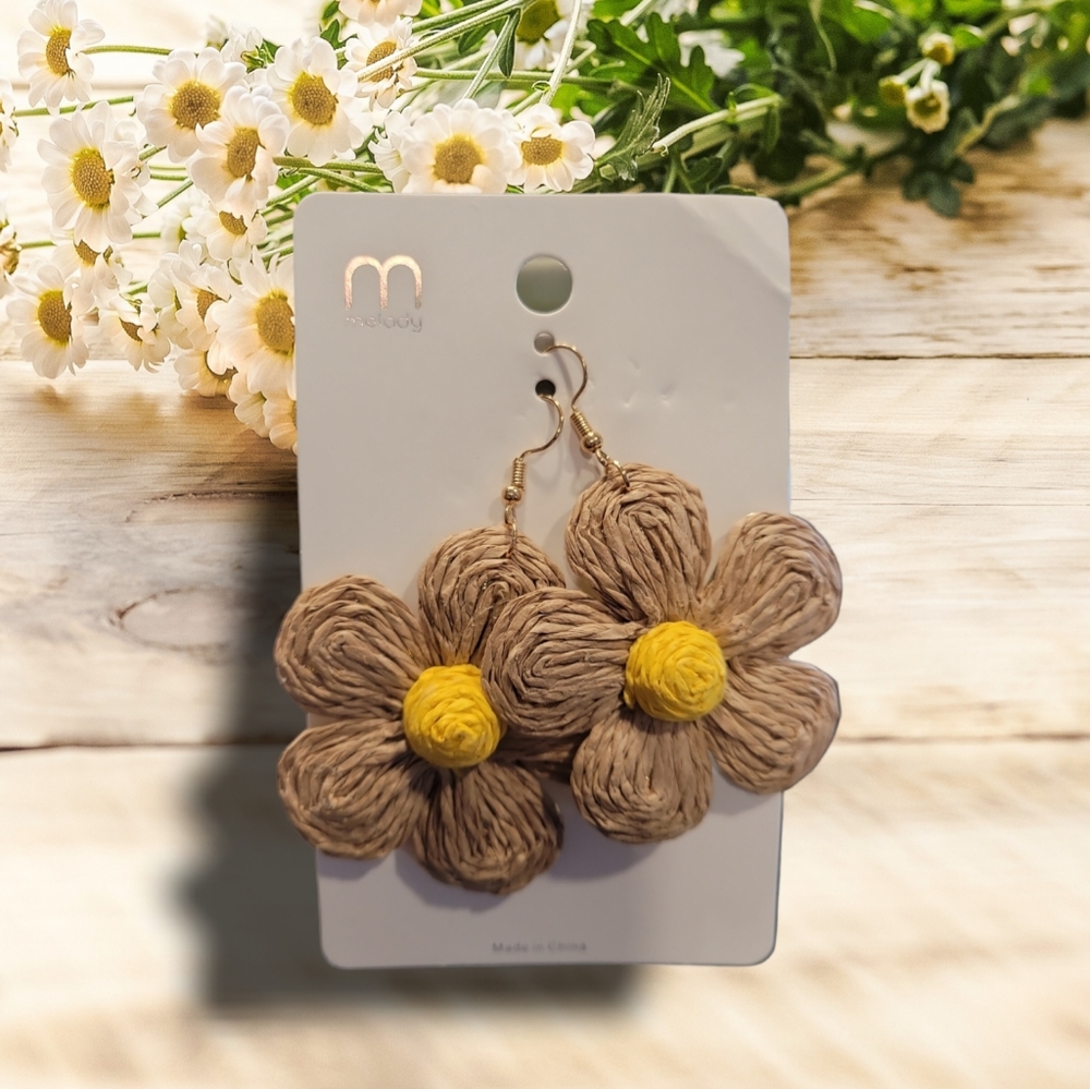 RESTOCKED Beige Daisy Earrings